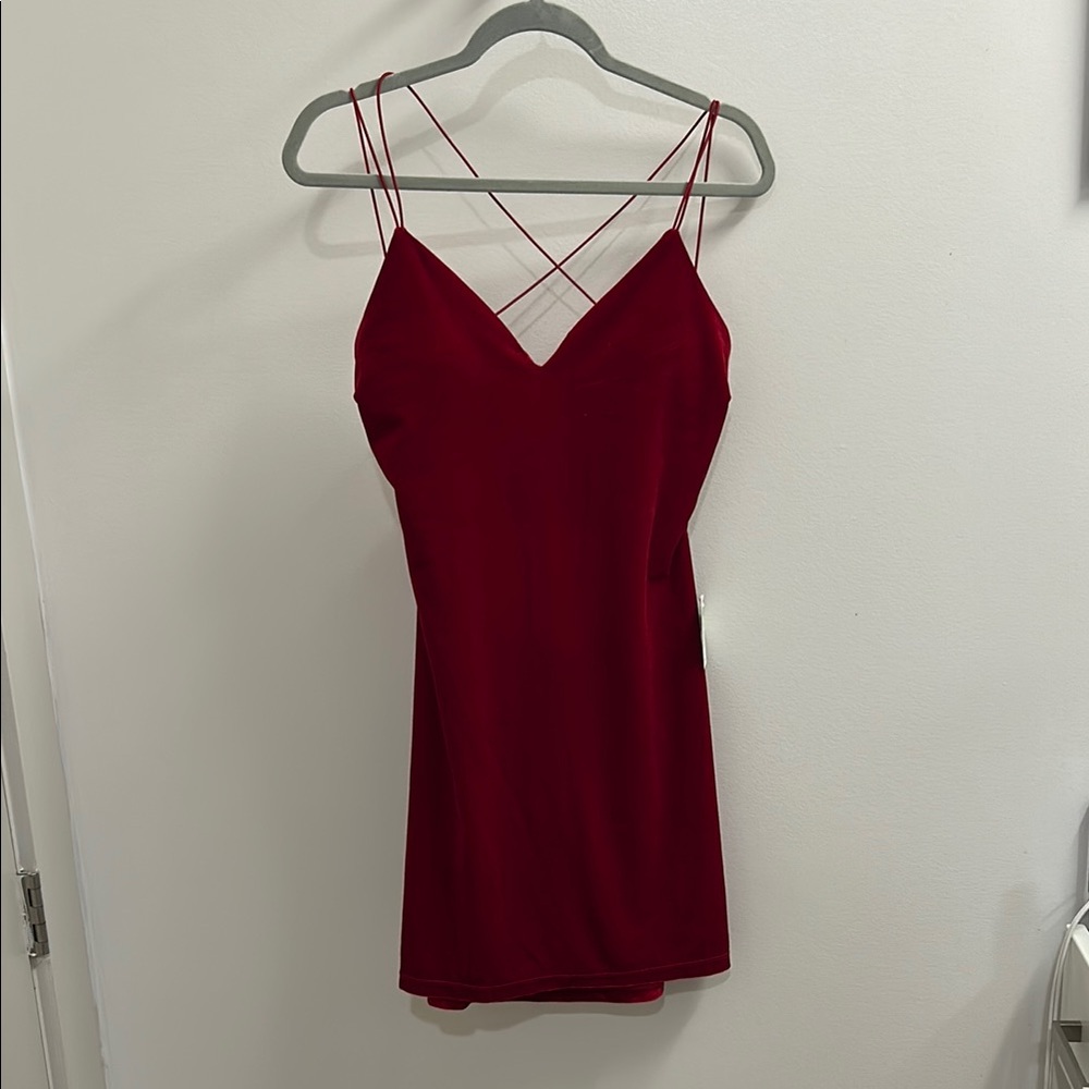 Red Velvet Backless Dress